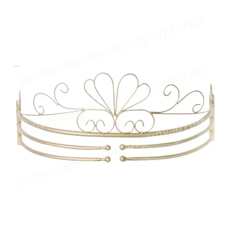 Bed Curtain Rack European Girl Children Bedside Decorative Crown Curtain Fabric Display Rack Mosquito Net Rack with Hook