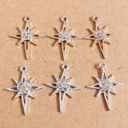 10pcs 29*12mm Rhinestone Star Pendant Charms for Jewelry Making Necklace Earrings DIY Bracelet Accessories Supplies