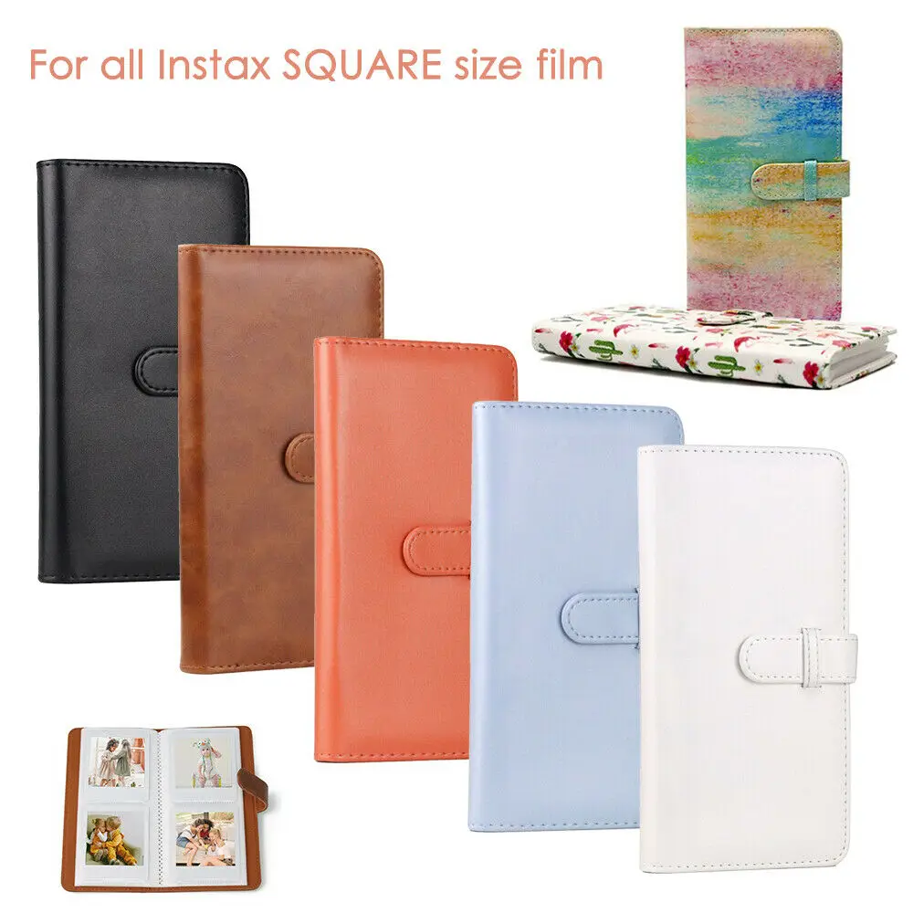 80 Pockets Soft PU Leather Photo Album Storage Book For Fujifilm Instax Square SQ1 SQ6 SQ10 SQ20 SP-3 Printer Films Paper