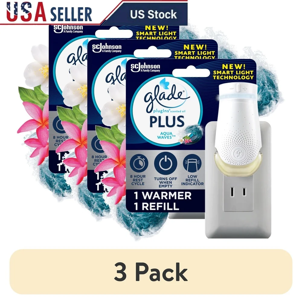 

3 упаковки ароматического масла, освежитель воздуха, подогреватель, сменный блок, аромат волнистых водных волн, технология 4 волн, аромат, ежедневная домашняя ароматерапия