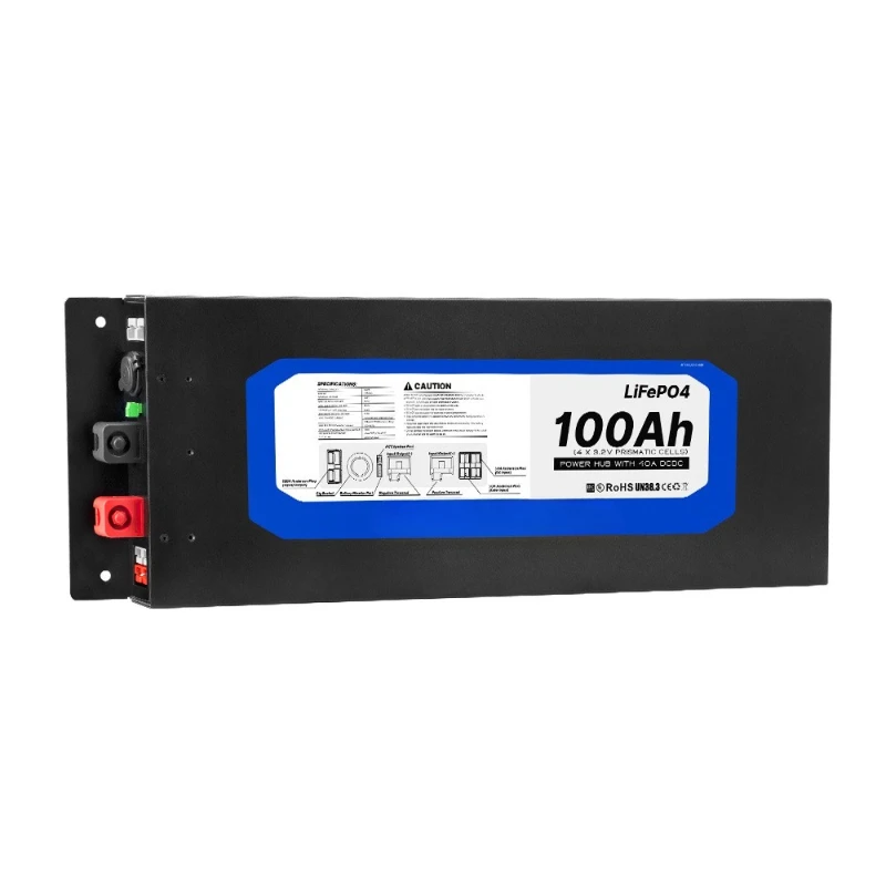 

12V 100AH ultra-thin lithium iron phosphate battery built-in 40A DCDC battery charger with coulometer