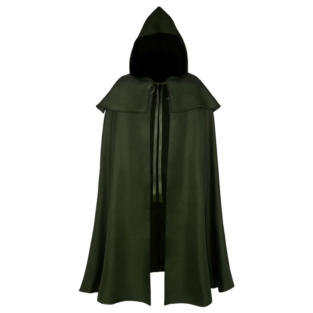 Cosplay Middeleeuwse Mannen Kostuums Ridder Prins Gothic Retro Capuchon Capes Lange Gewaden Jassen Carnaval Halloween