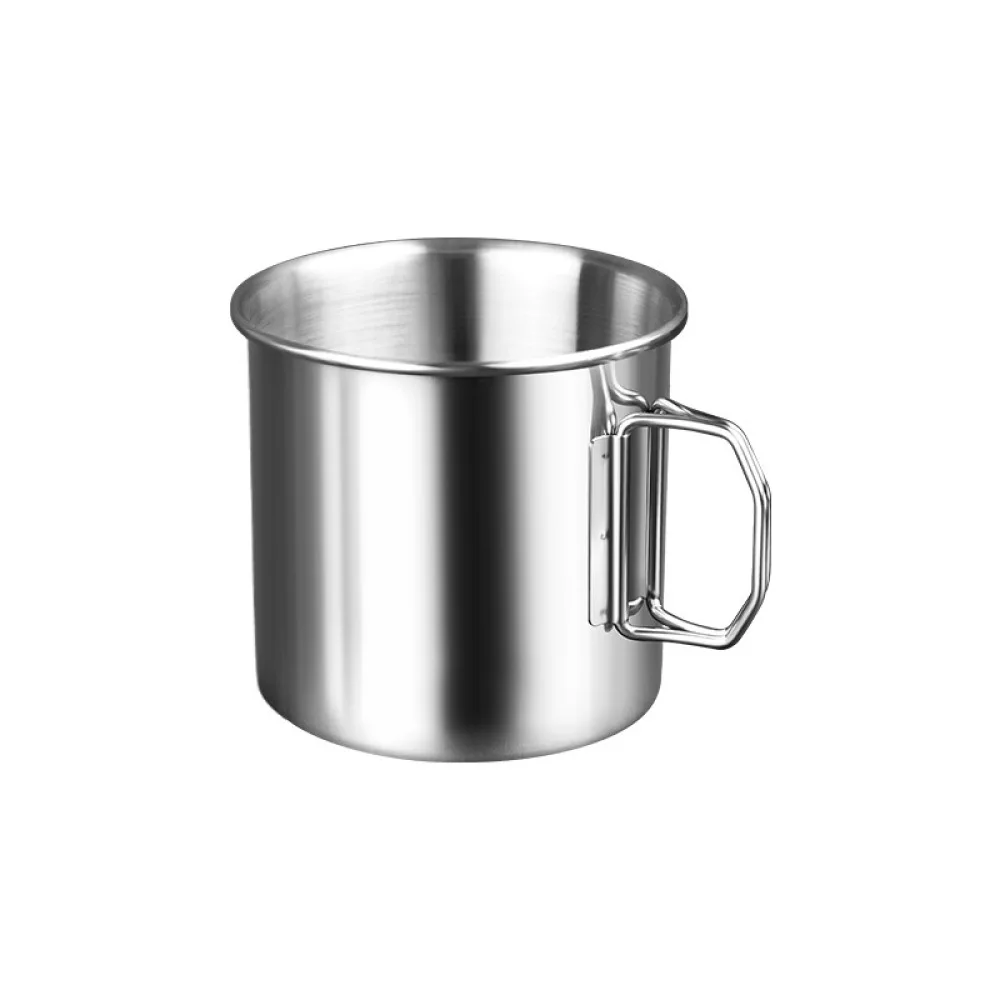 Portable 304 Stainless Steel Folding Cup Outdoor Camping Hiking Picnic Mug Heavy Duty Collapsible Travel Water Drinking Tool