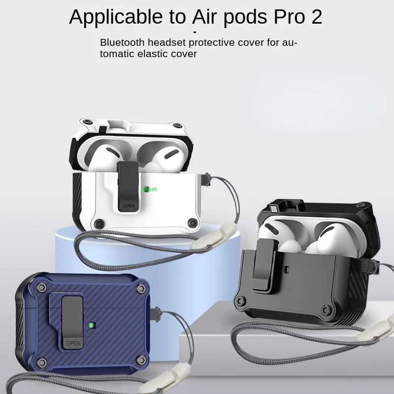 Automatic pop cap Security Lock  Cover for AirPods Pro Case  for AirPods Pro 1 2 3 Pro 2nd Gen Case Shockproof Cover Air Pods 3
