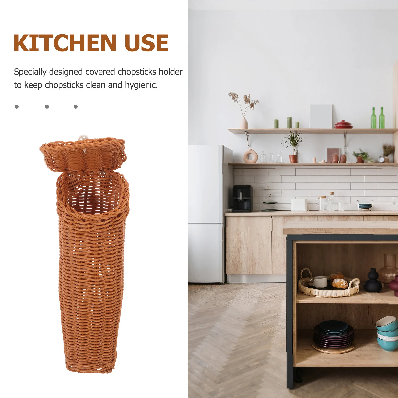 

Woven Storage Basket Wall Hanging Kitchen Organizer for Fruits Vegetables Garlic Decoration Natural Fiber