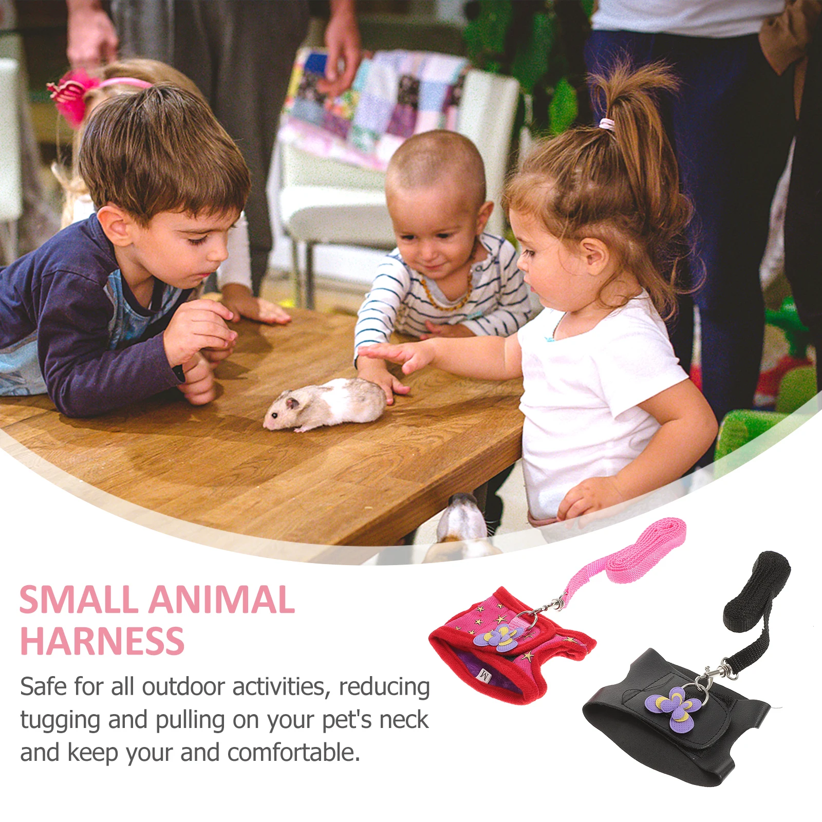 

2 Sets Harness Belts Chest Pet Accessories Hamster Running Breathable Small Animal