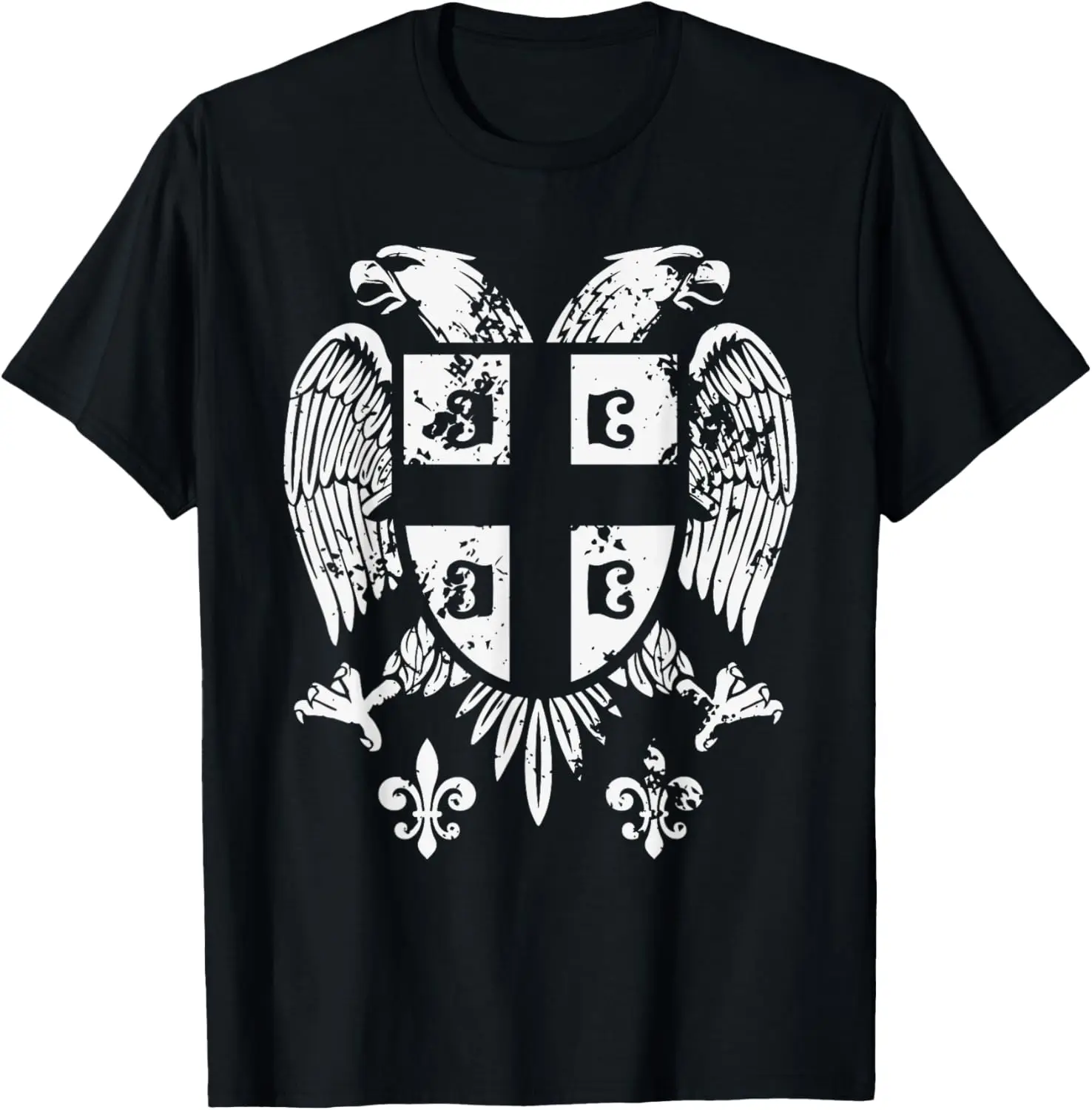 Serbian Double Headed Eagle Serbia Coat of Arms Fan T-Shirt Short Sleeve Casual 100% Cotton Shirt