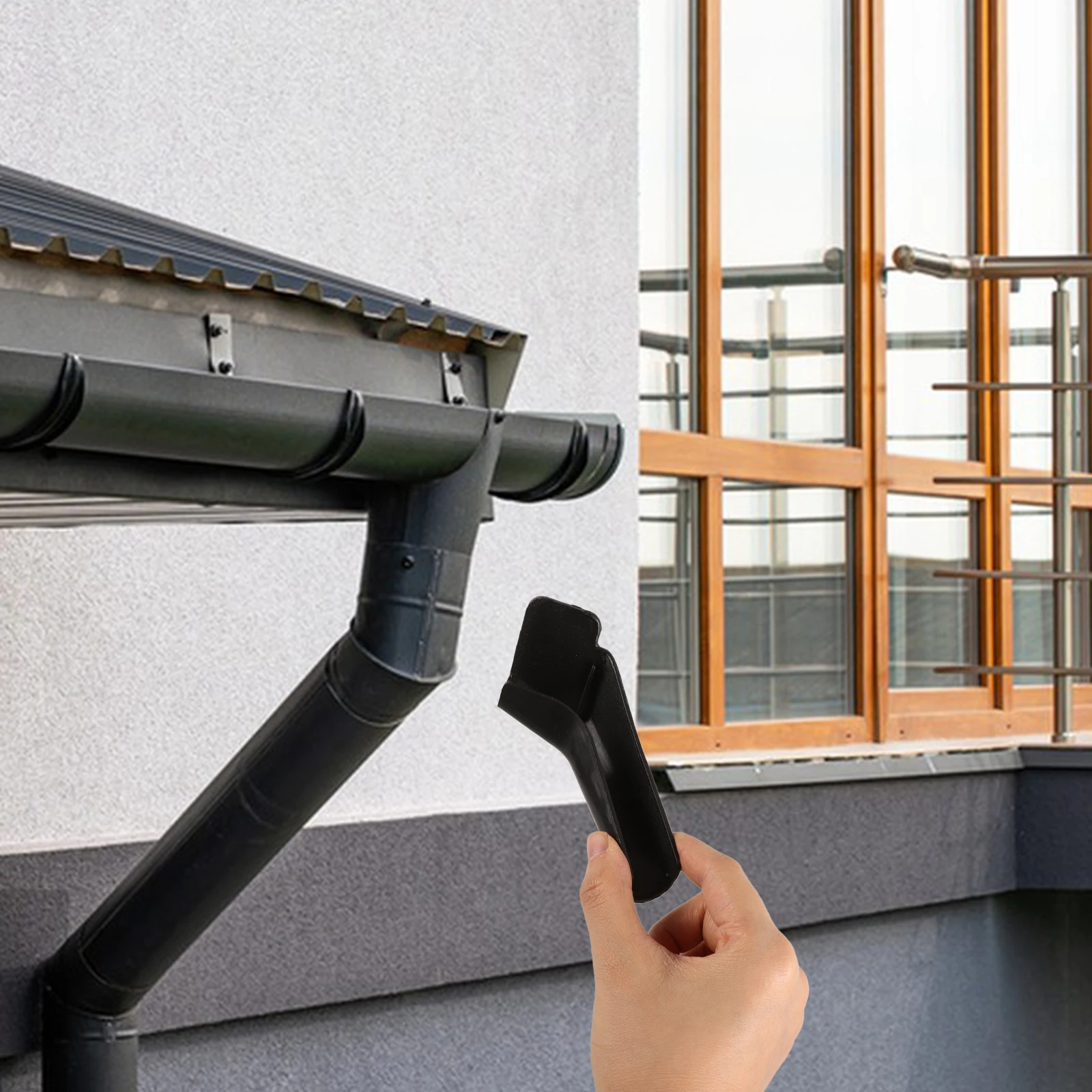 

4 Pcs Gutter Black Rainwater Rv Gutter Rain Diverter For Roof Rv Gutters Spout Extensions Gutters Install