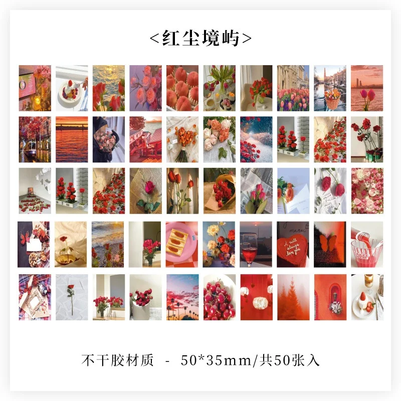 50 stuks prachtige landschappen mini-stickerboeken cadeauzegels stickers handboeken decoratieve materialen telefoonhoesjes decoratie