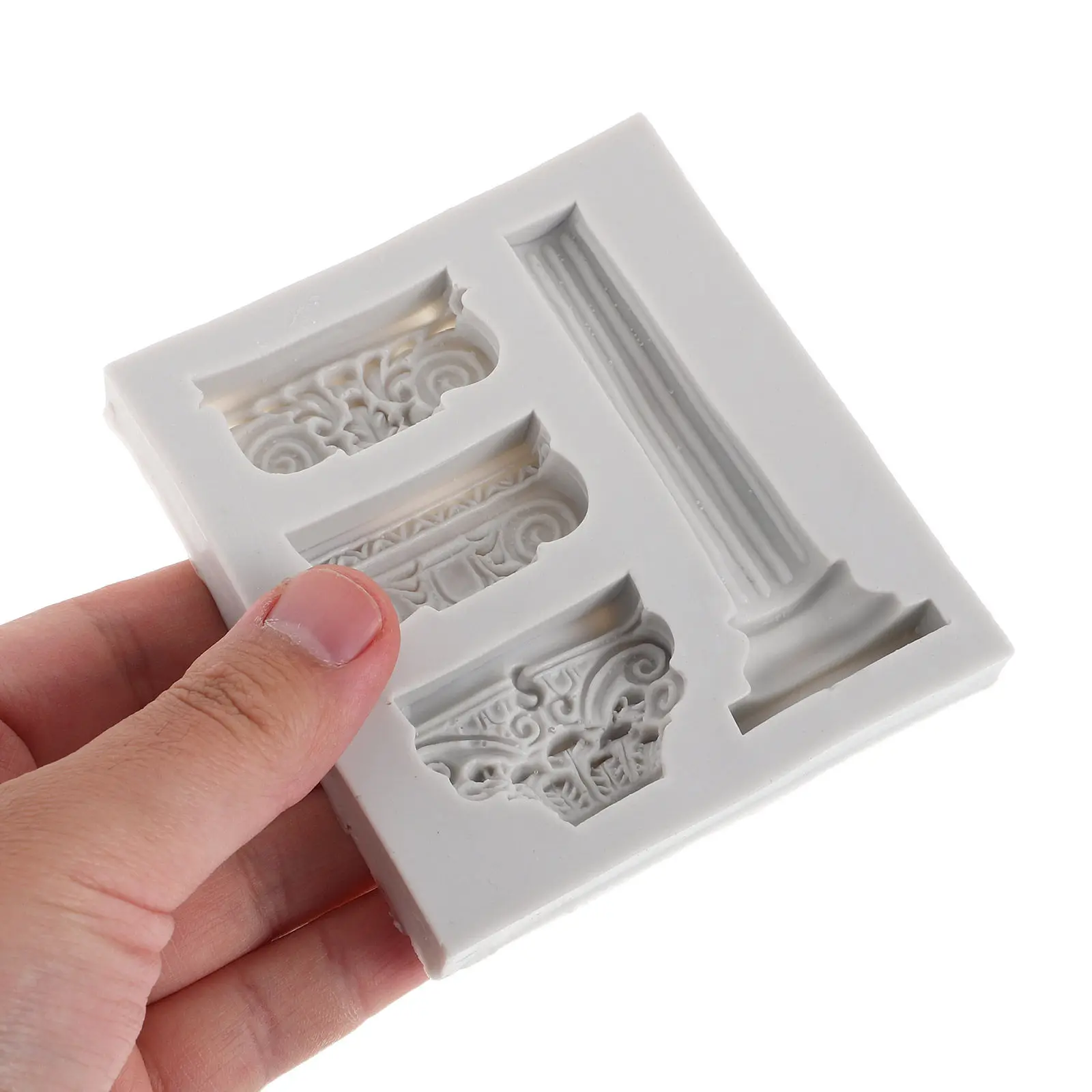 2Pcs Roman Column Silicone Mold Detailed Vintage European Cake Decorating Tools Fondant Gumpaste Gum Clay Marble Pillar Moulds