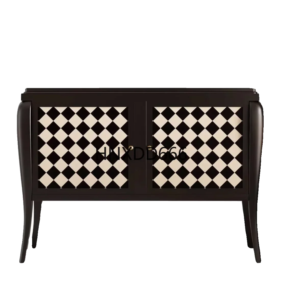 

Китайский черно-белый сетчатый обеденный боковой шкаф из цельного дерева, французский коридор, двойная дверная шкафчик, входная модель, винный шкаф для комнаты