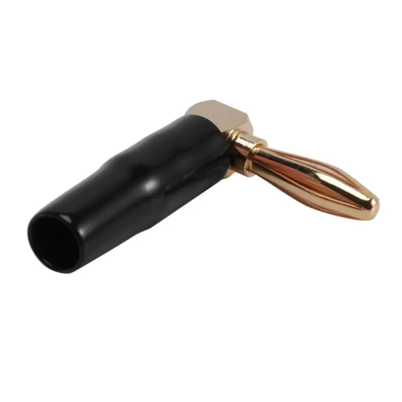 ABRI-[16 Pack] Hi-End Copper Right Angle/90 Degree Screw Type Banana Plug / Speaker Cable Connector [Banana De L]