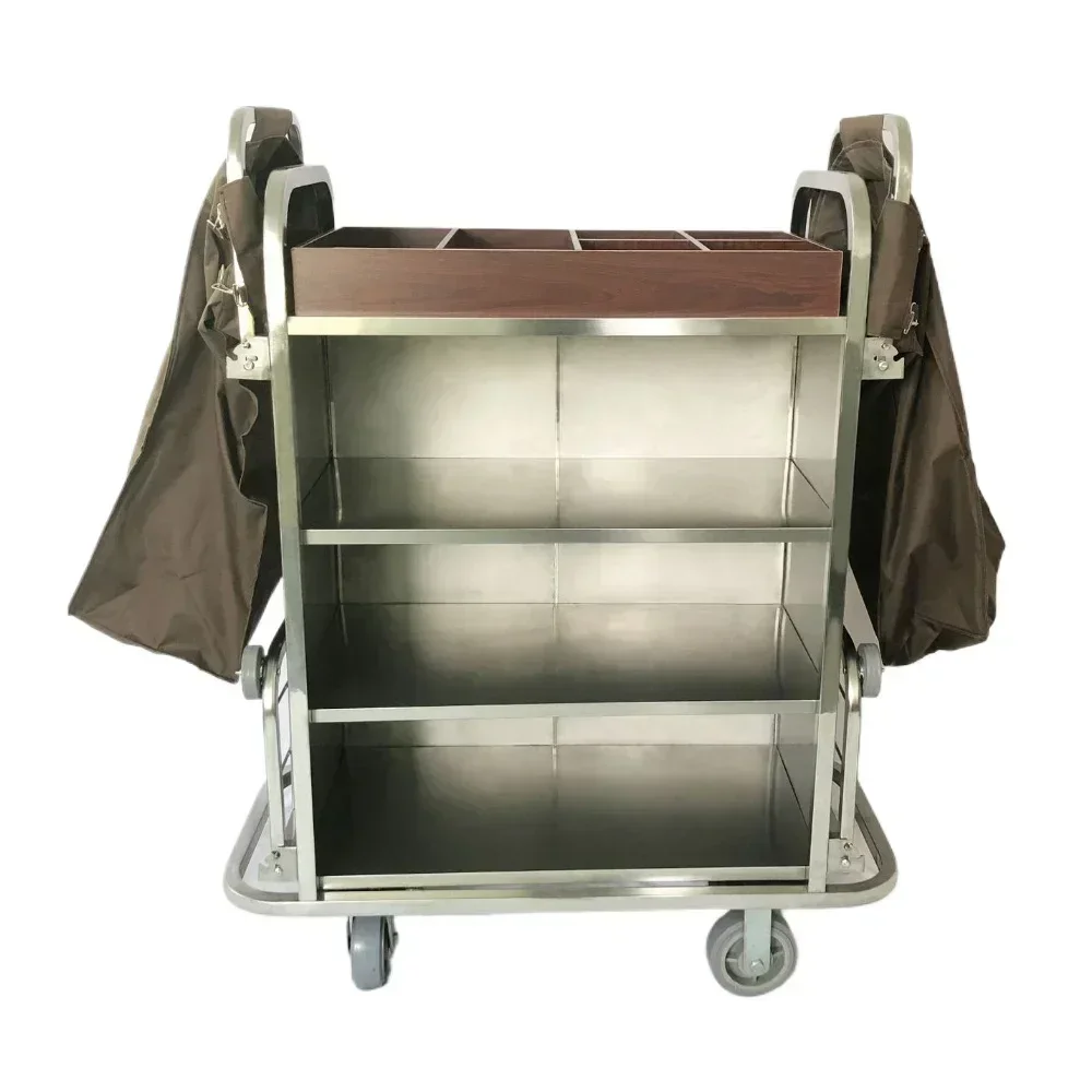 Hotel Stainless Steel Guest Room Cart, Linen Cart, Hotel Cleaning Cart, Service Trolley