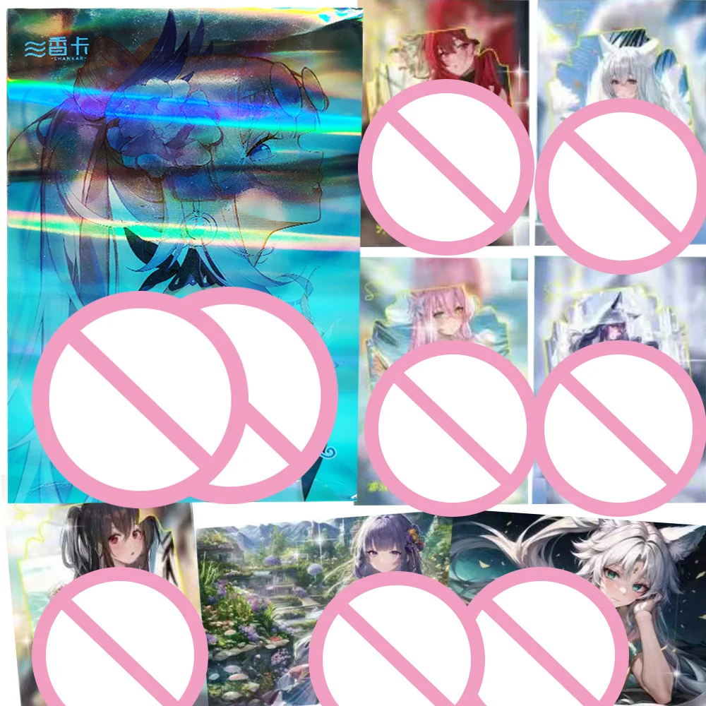 أنيمي لعبة آلهة بطاقات جميلة وساحرة الفتيات رايدن شوغون إليسيا فريد إغراء حفلة عيد بطاقات هدايا للبنين