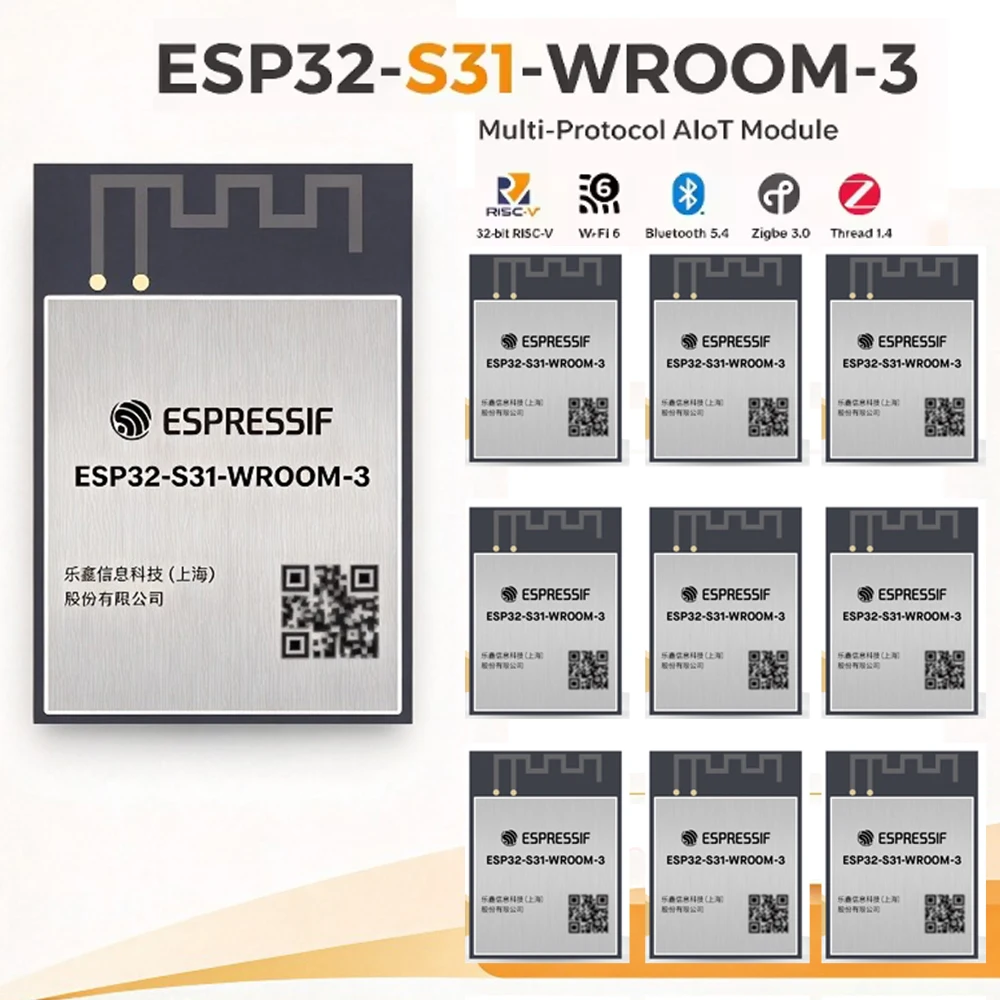 ESP32-S31-WROOM-3-N16R16V Multiprotocol IoT Module 32 Bit RISC-V Wi-Fi 6 Bluetooth 5.4 54 GPIO Smart Devices Audio Screen