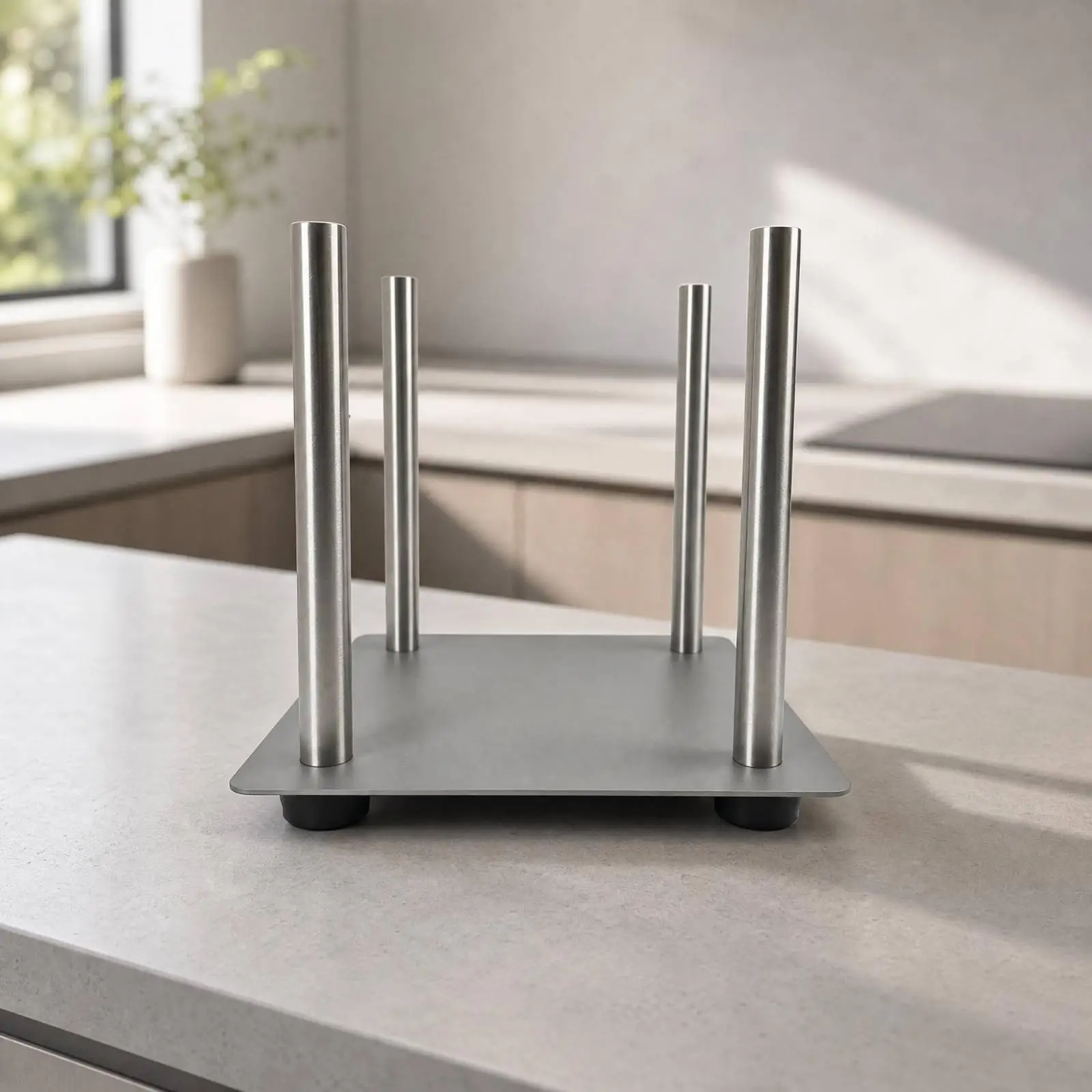 Manual Fruit Cutter Support Stand Elevated Stainless Steel Base with Rubber Feet for Home Kitchen and Cafe Use