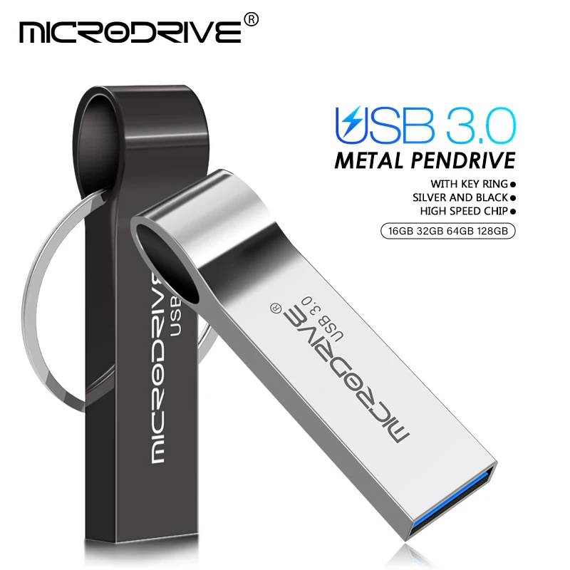 Memoria flash USB 3.0 de metal, 128GB, 64GB, 32GB, memoria USB de alta velocidad, USB3.0 Stick Cle, memoria USB