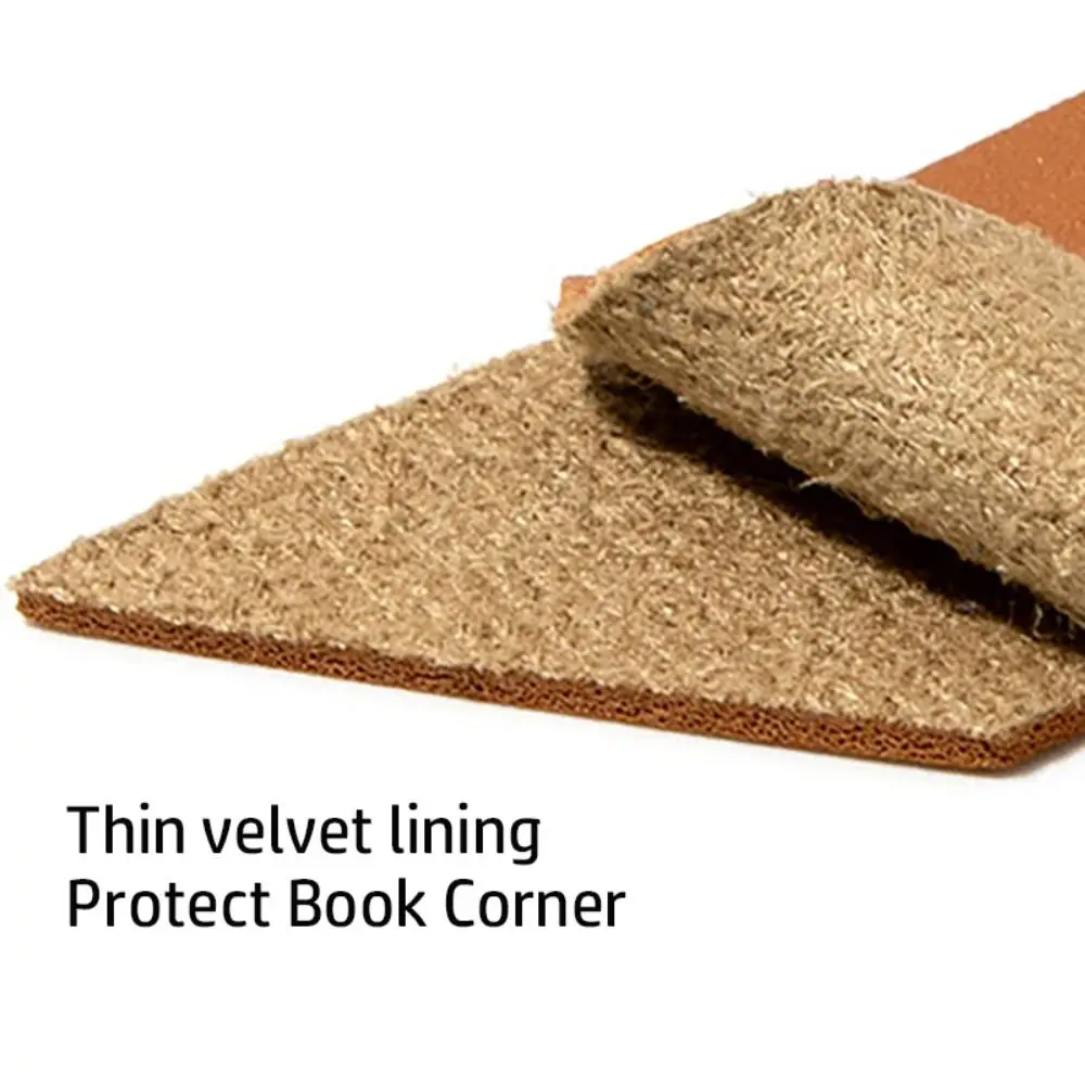 Pembatas Buku Buatan Tangan Modis Warna Solid Label Notepad Kulit PU Penanda Halaman Sudut untuk Guru Pembaca