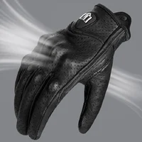 Guantes transpirables de verano para motocicleta para hombre y mujer, guantes de cuero para Moto de carbono para ciclismo de invierno, guantes con dedos completos para Motor de motocross
