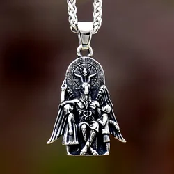 2023 New Creative Design Stainless Steel Lucifer with Anubis Charm Pendant Satan God Label Vintage Retro Jewelry Gift For Men