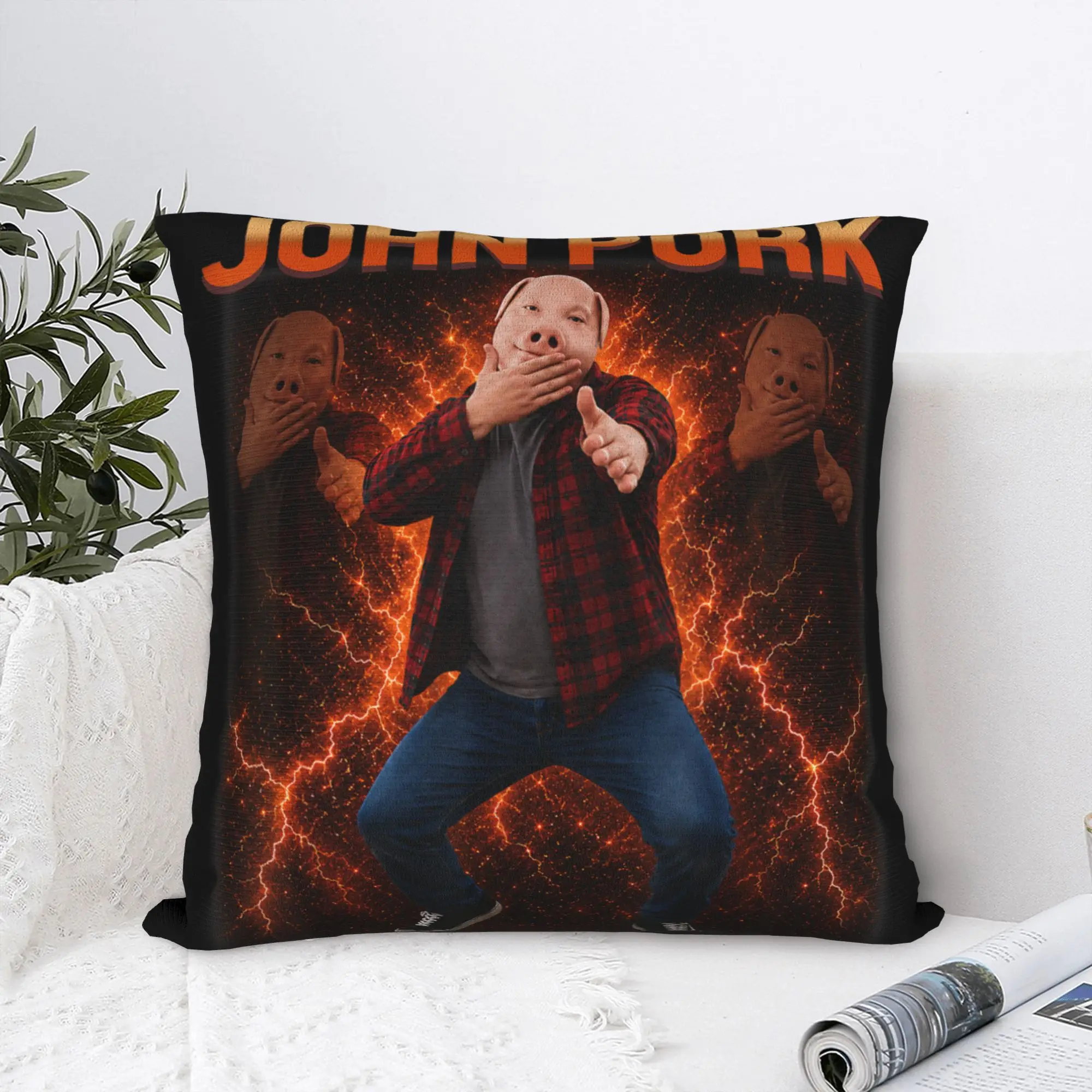 Pillow Case John Pork Calling Decline Accept Incoming Call Scuba Soft  Pillow Cover For Living Room Chair Cute Funny Pillowcases
