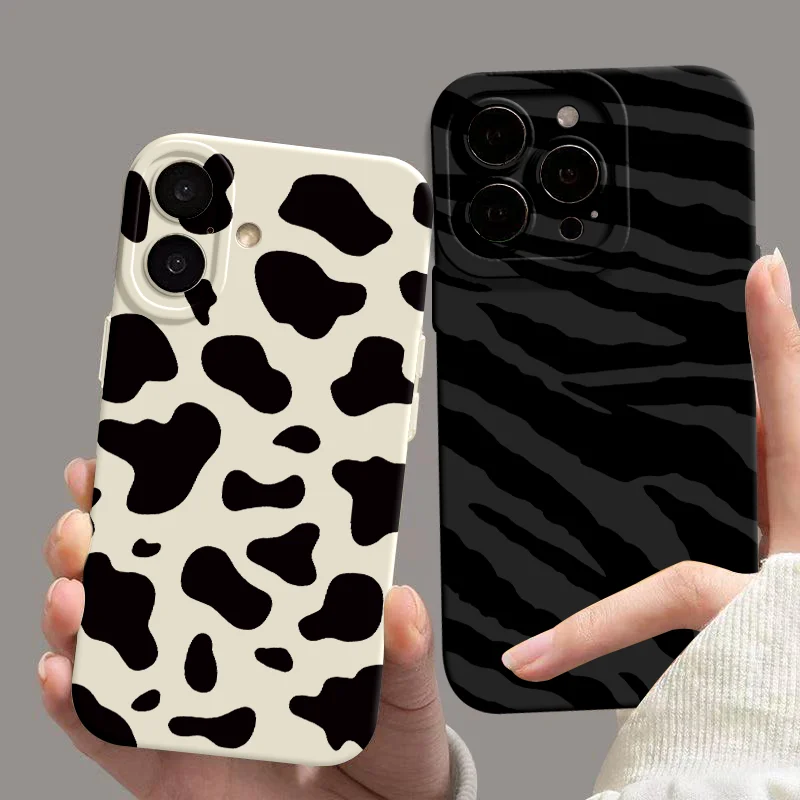 Leopard Zebra Cow Print Phone Case For Samsung S26 S25 FE S24 Plus S23 Ultra S22 S21 Shockproof Soft Silicone Protective Cover