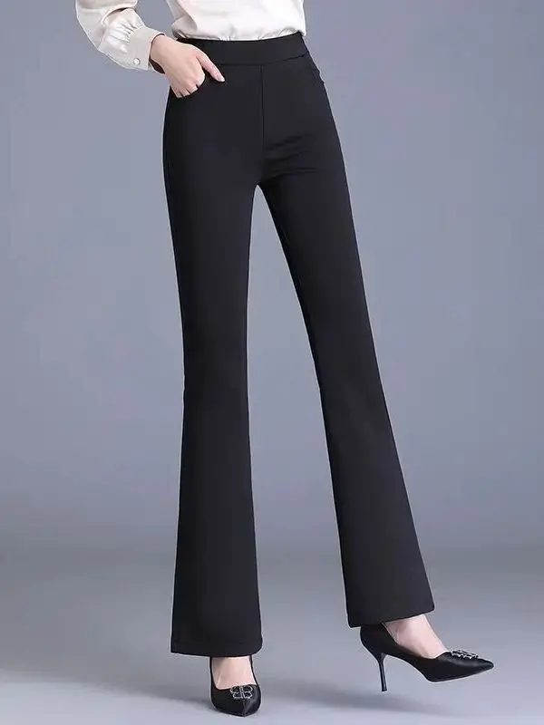 Fashionable High Waist Bell Bottom Pants Women's Summer New Style Slimming Drapey Nine-Piece Casual Versatile Micro Flared Pants