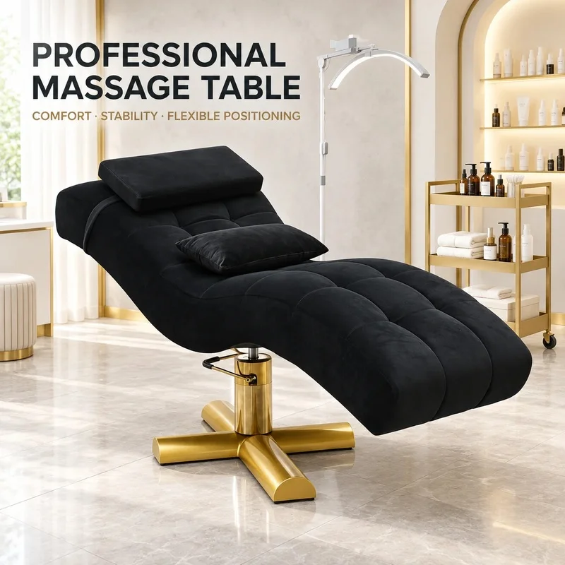 Luxury Hydraulic Beauty Bed Rotating Massage Facial Chair Adjustable Spa Table for Eyelash Tattoo Salon