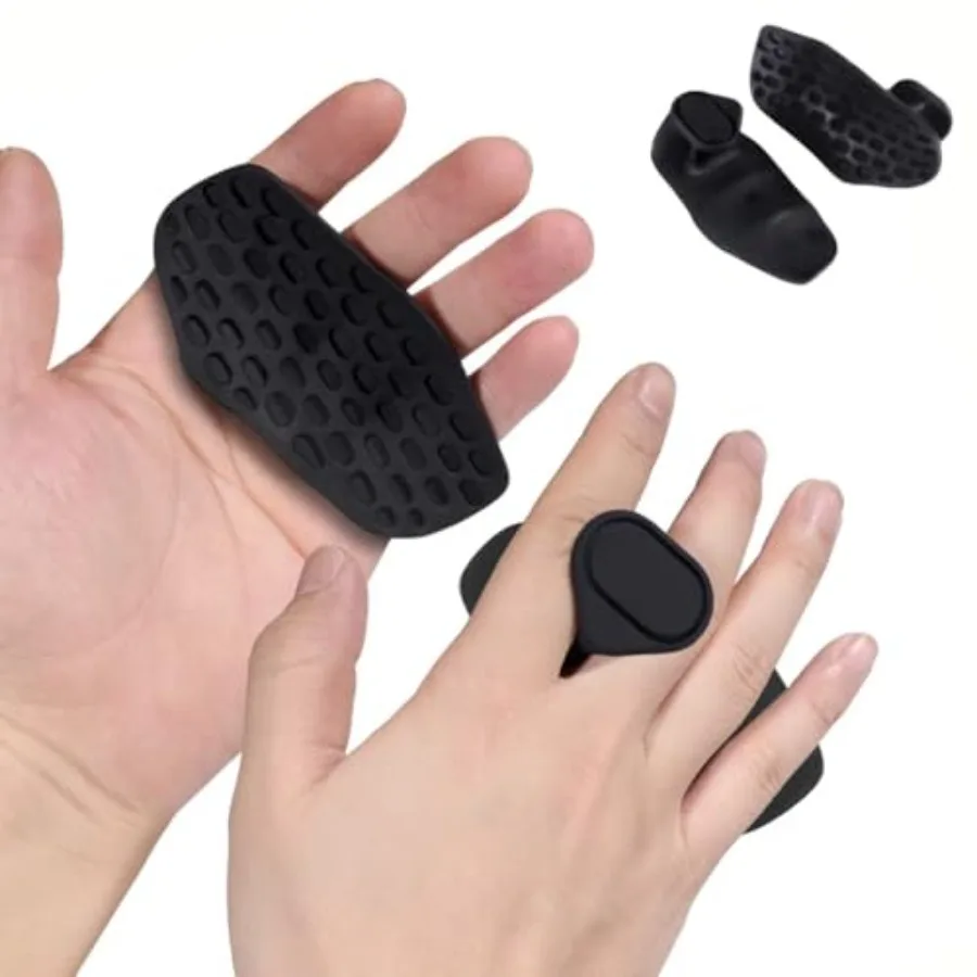 

Anti-Slip Workout Grips - Ergonomic Rubber Hand Protector Gloves for Weight Lifting, Pull-Ups, Gym Training and Exercise, for M