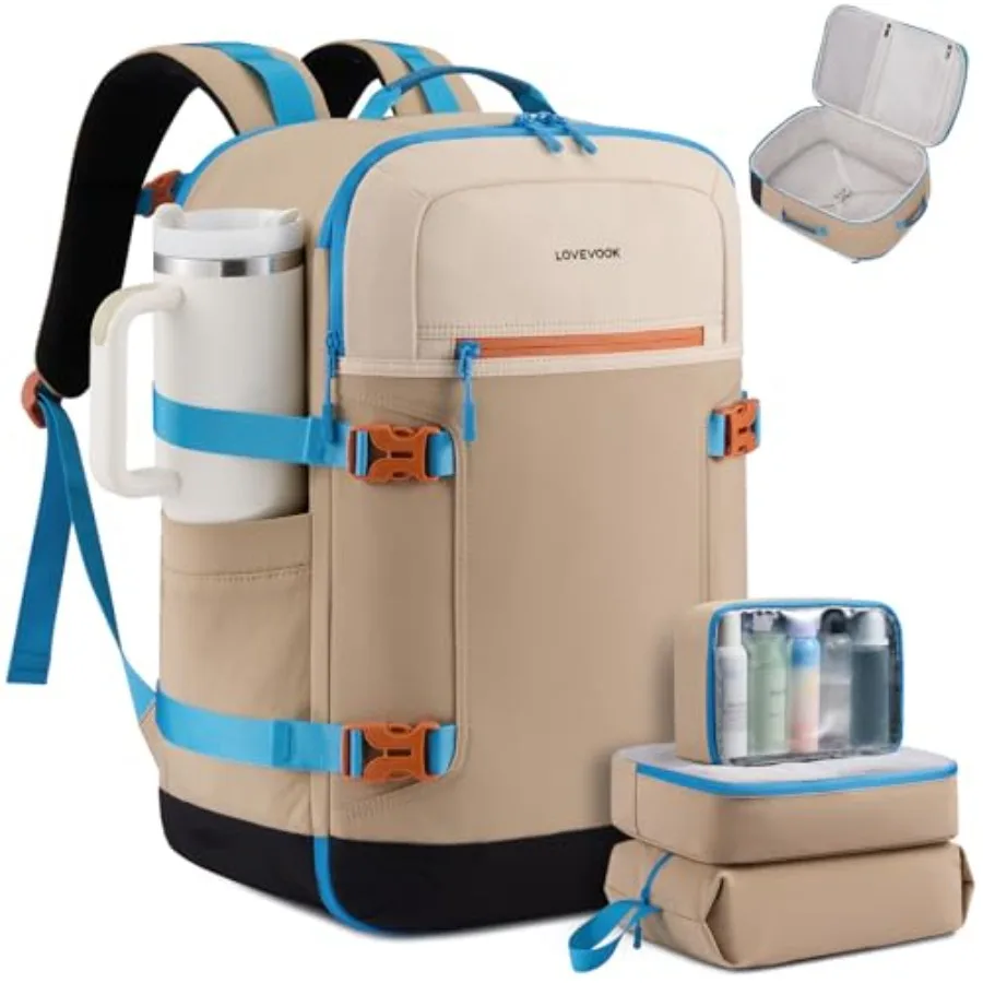 

40L Travel Backpack for Women and Men, Airline Approved Carry On Backpack with 3 Packing Cubes, TSA Personal Item Bag, Waterpro