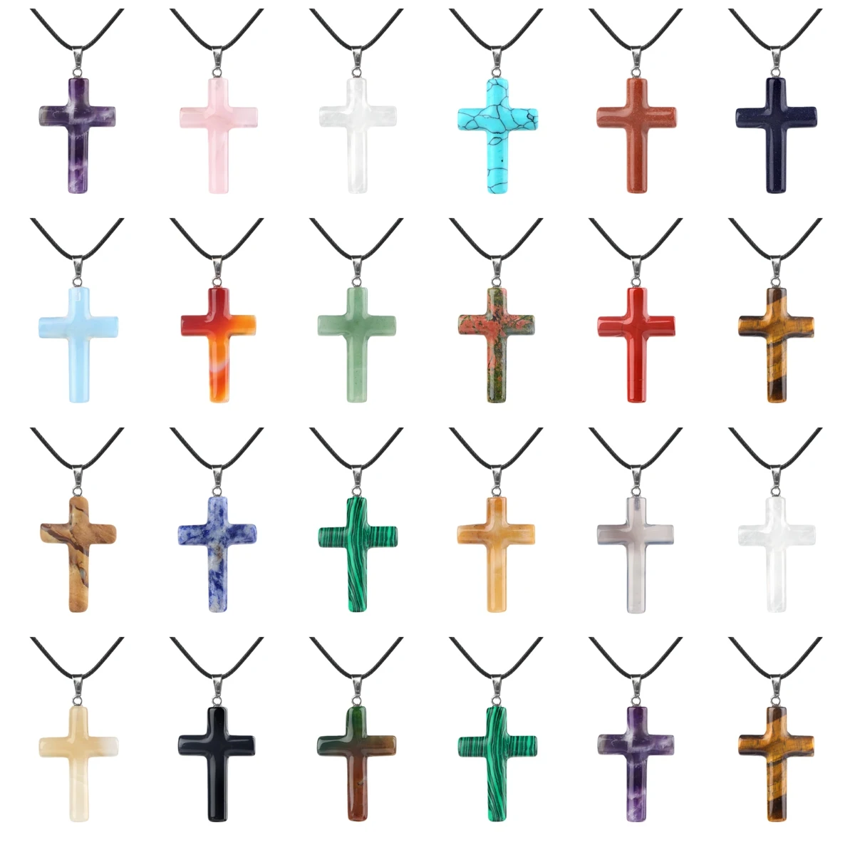 اليدوية مشتهى الأخضر افينتورين الصليب الأحجار الكريمة قلادة قلادة للنساء الرجال شفاء شقرا 27x40 مللي متر كريستال سحر المختنق #6