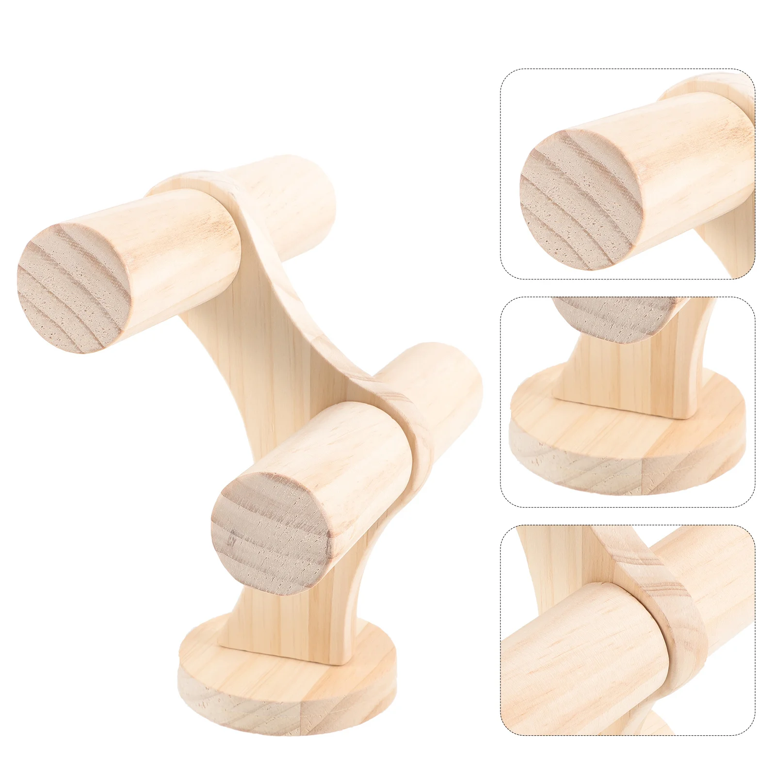 

Wooden Bracelet Display Stand 2 Tiers Simple Color Durable Storage Organizer Fashion Desktop Accessory