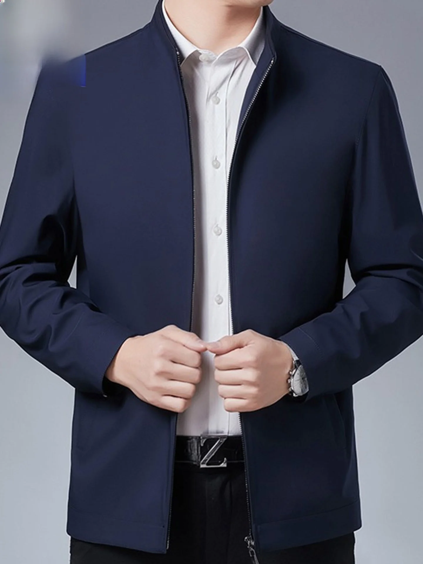 

Теплая хлопковая повседневная куртка для мужчин, весенне-осеннее утепленное пальто с воротником-стойкой, ветрозащитная утолщенная верхняя одежда