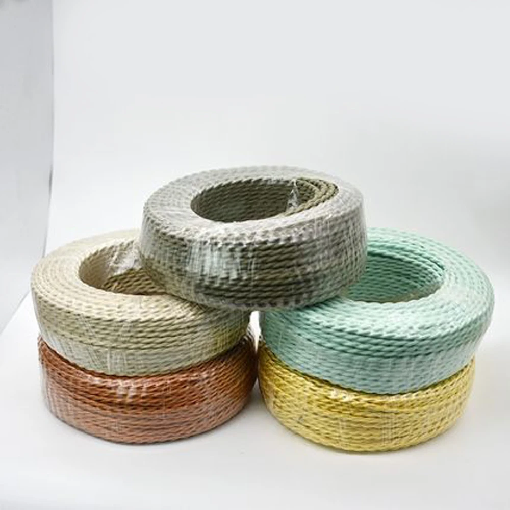 Vintage Twisted Fabric Electrical Wire Braided Lighting Cable Lamp Cord 2 Core 3 Core  Edison Bulbs Woven Flexible Wire Cord