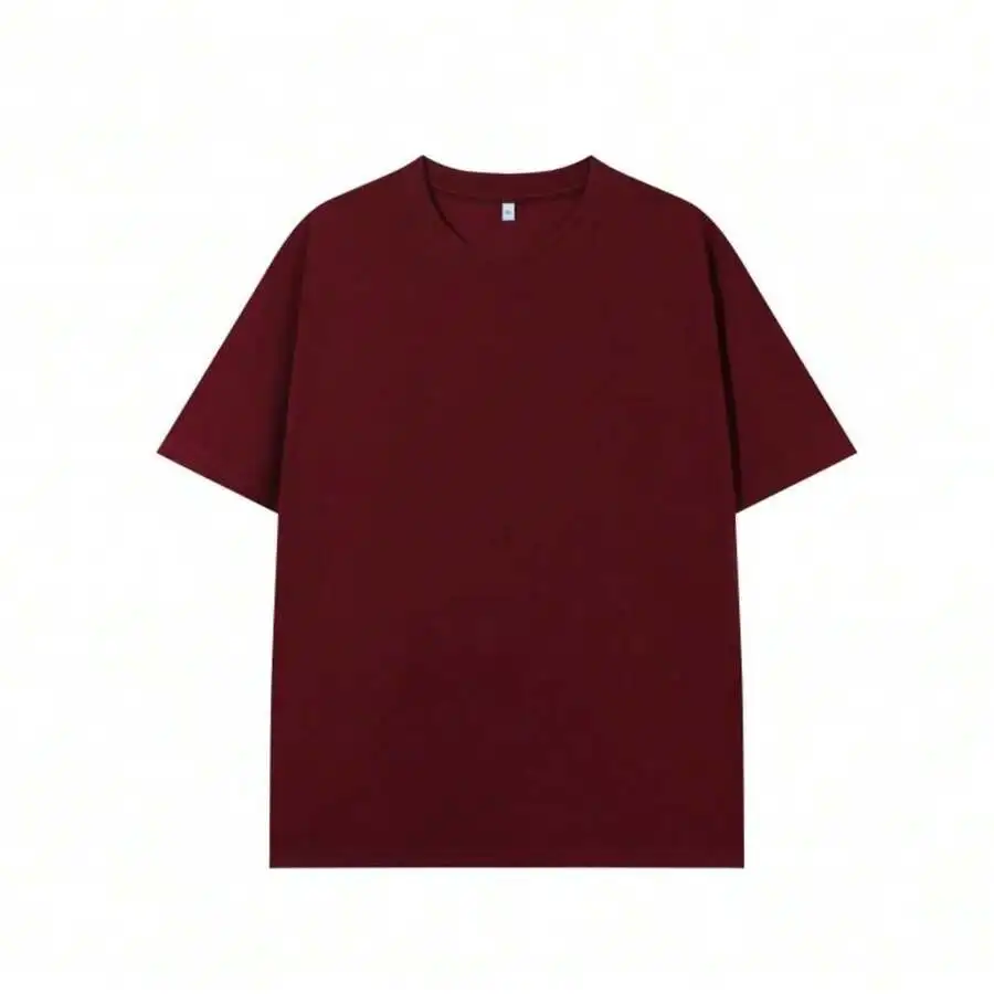 

Mens Maroon Solid Color Casual Short Sleeve T-Shirt