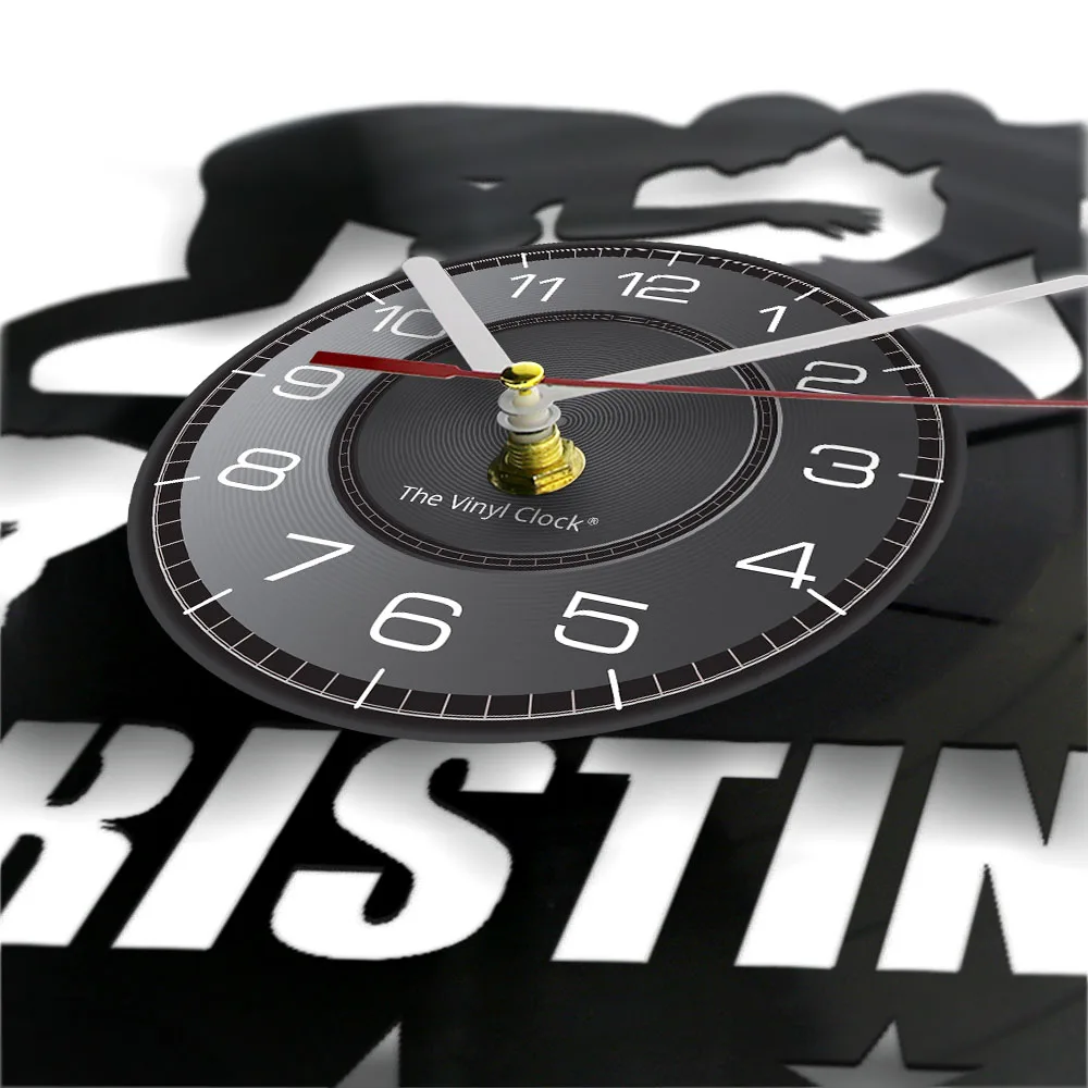 Wrestling Vinyl Record Wall Clock For Man Can Bedroom Grappling Pins Holds Wrestle Combat Sport Retro Clock For Boxing Fighters