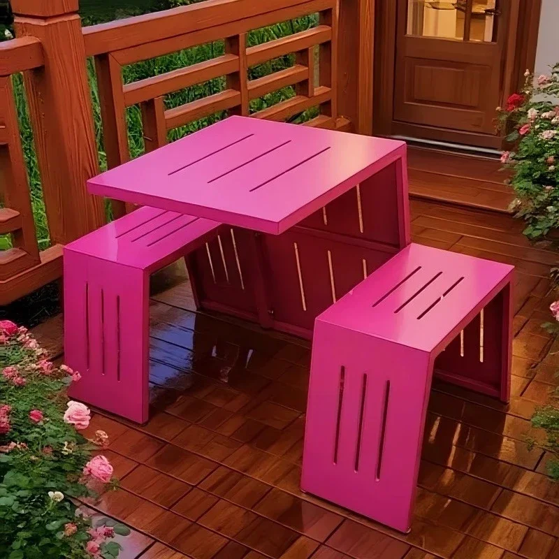 Internet celebrities ins outdoor tables and chairs dopamine waterproof sunscreen courtyard terrace one-piece