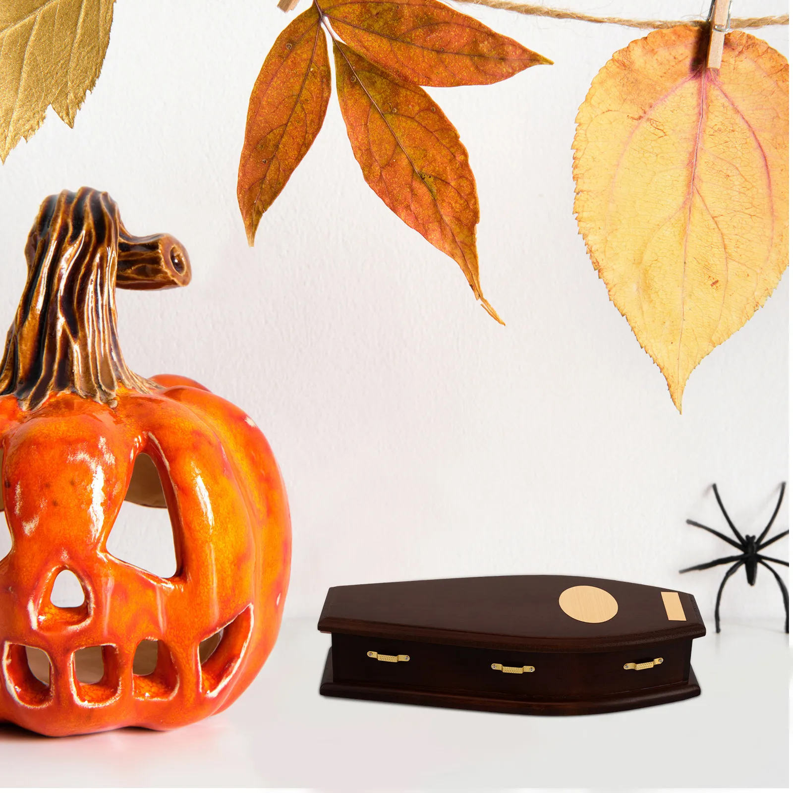 

Miniature House Ornament Tiny Small Wooden Coffin Miniature Halloween Coffin Box Mini House Decoration Creative Furniture