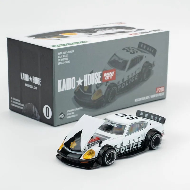 Diecast Kaido House MINIGT 1:64 Scale Fairlady Z Police Alloy Car Model