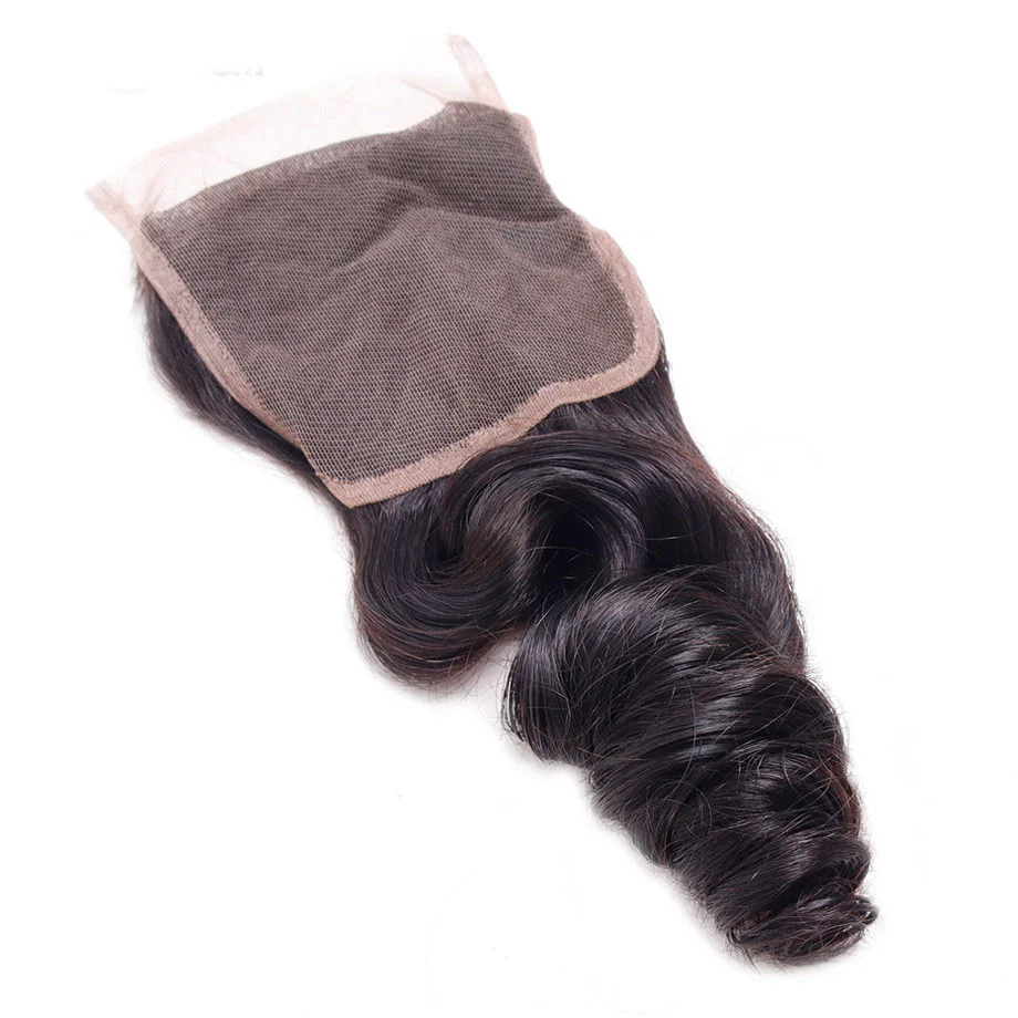 4x4 5x5 루즈 웨이브 레이스 클로저 인모 투명 레이스 프리 플러킹 프리 파트 100% 브라질리언 버진 인모 풀 엔드