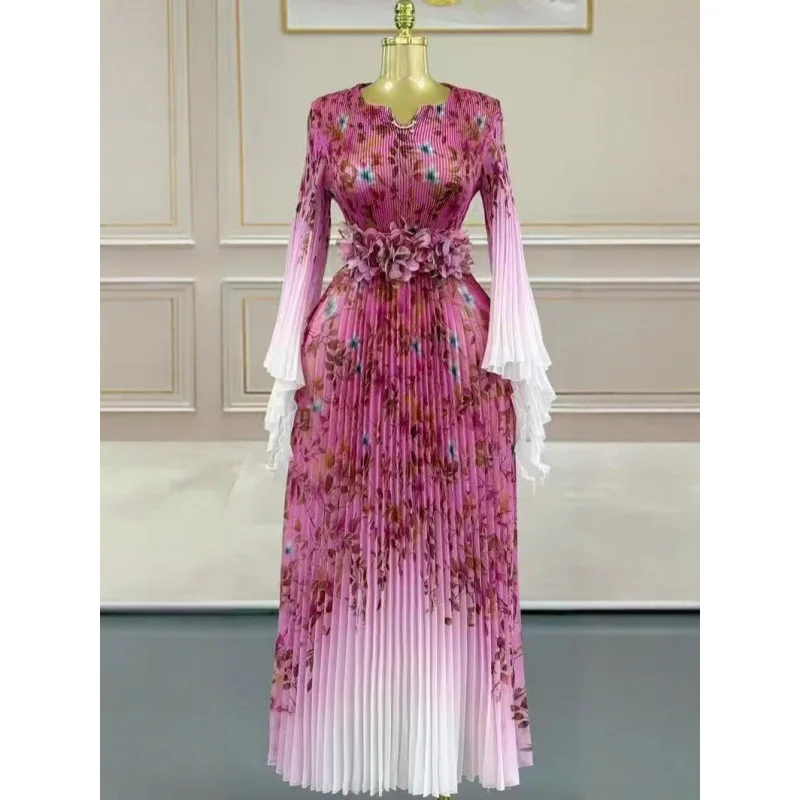 design rican Campana in vita piegata Sve Dr Decorazione floreale 3D Vita alta Materiale in velluto Lungo Sve Uso universale