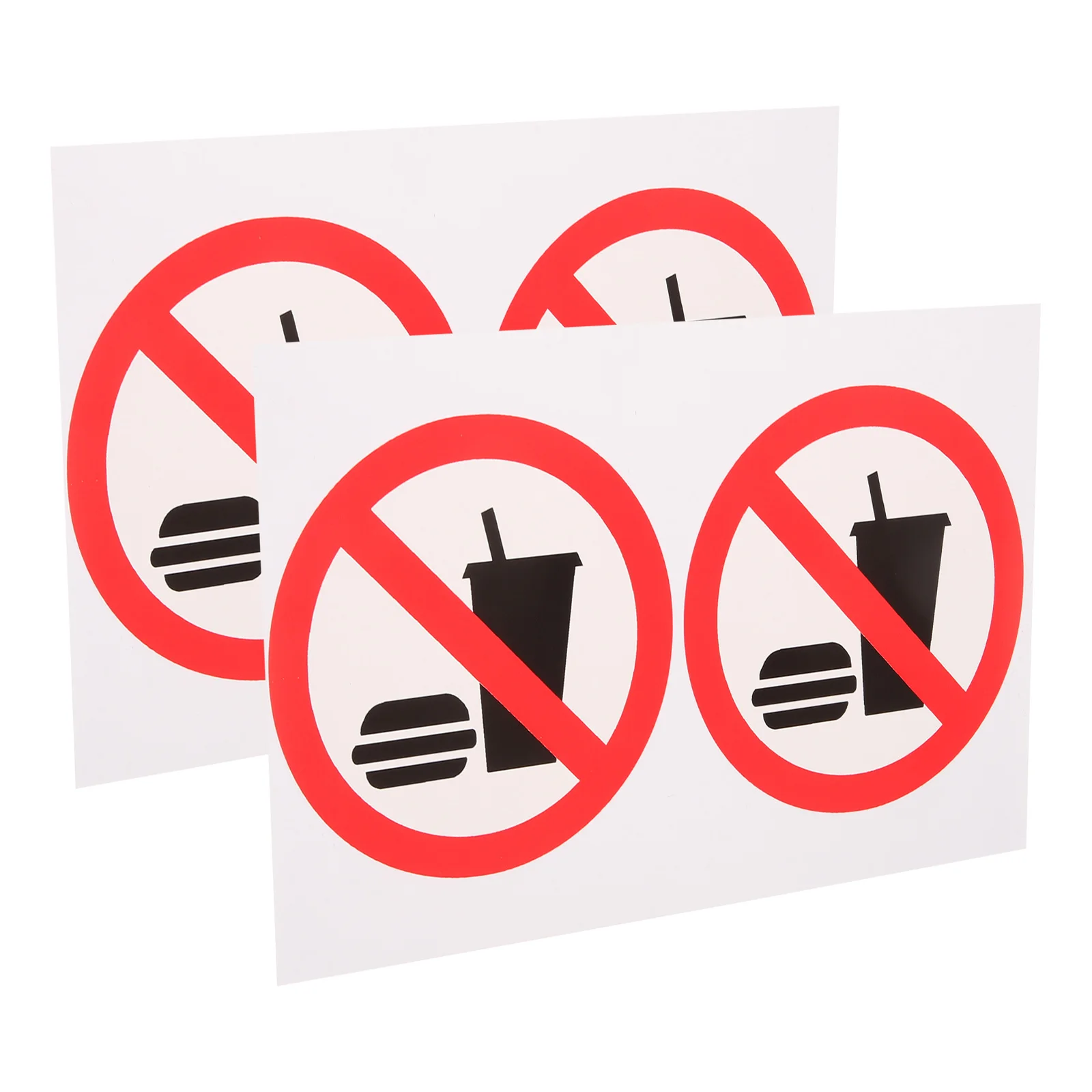 

4 Pcs Eating Drinking Stickers 8x8cm Vinyl Decals Wall Signs Shop Door Wall Sign For Shop No Food Drink Permitted Labels