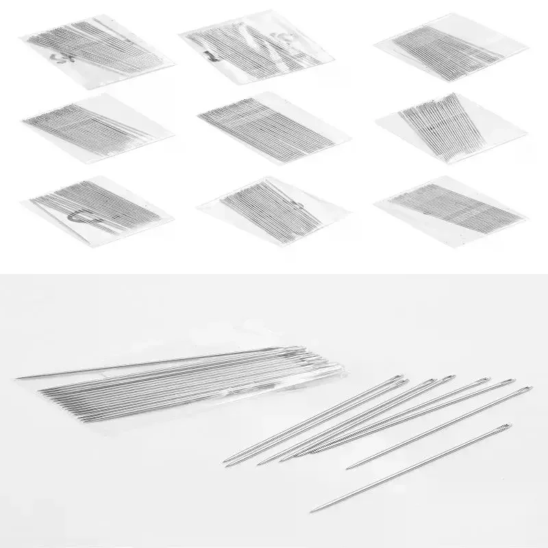 Multi-size Big Eye Hand Sewing Needle Home Sewing Steel Needle Cross-stitchs Hand Embroidery Clothes Needles 25Pcs