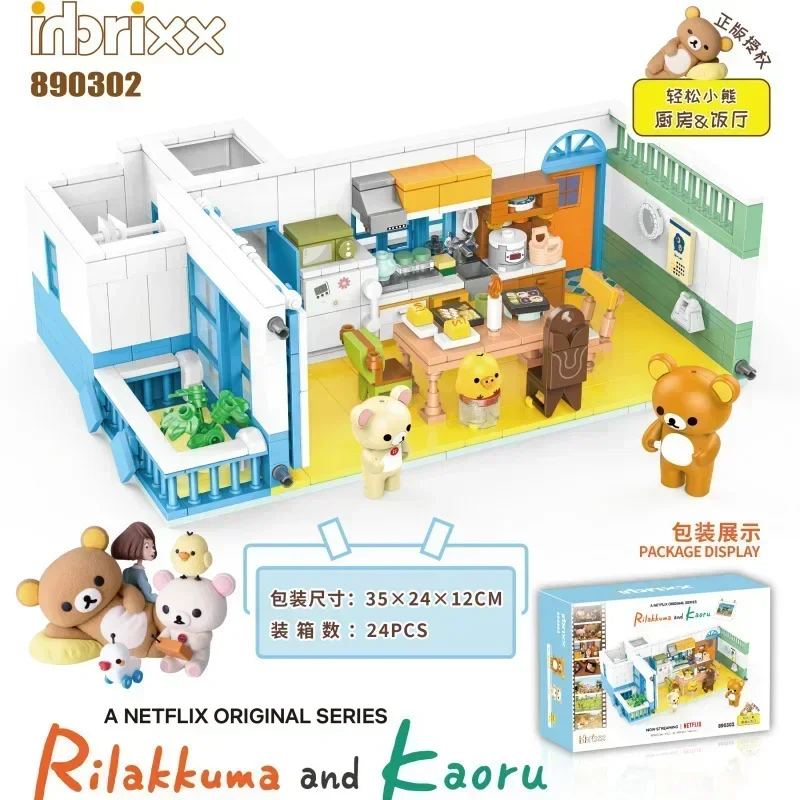 

Inbrixx Kumamoto Медведь Кухня Строительный блок Игрушка Креативный замок Город Ресторан Спальня Модель Мини Кирпичи Игрушки для Мальчиков Девочек