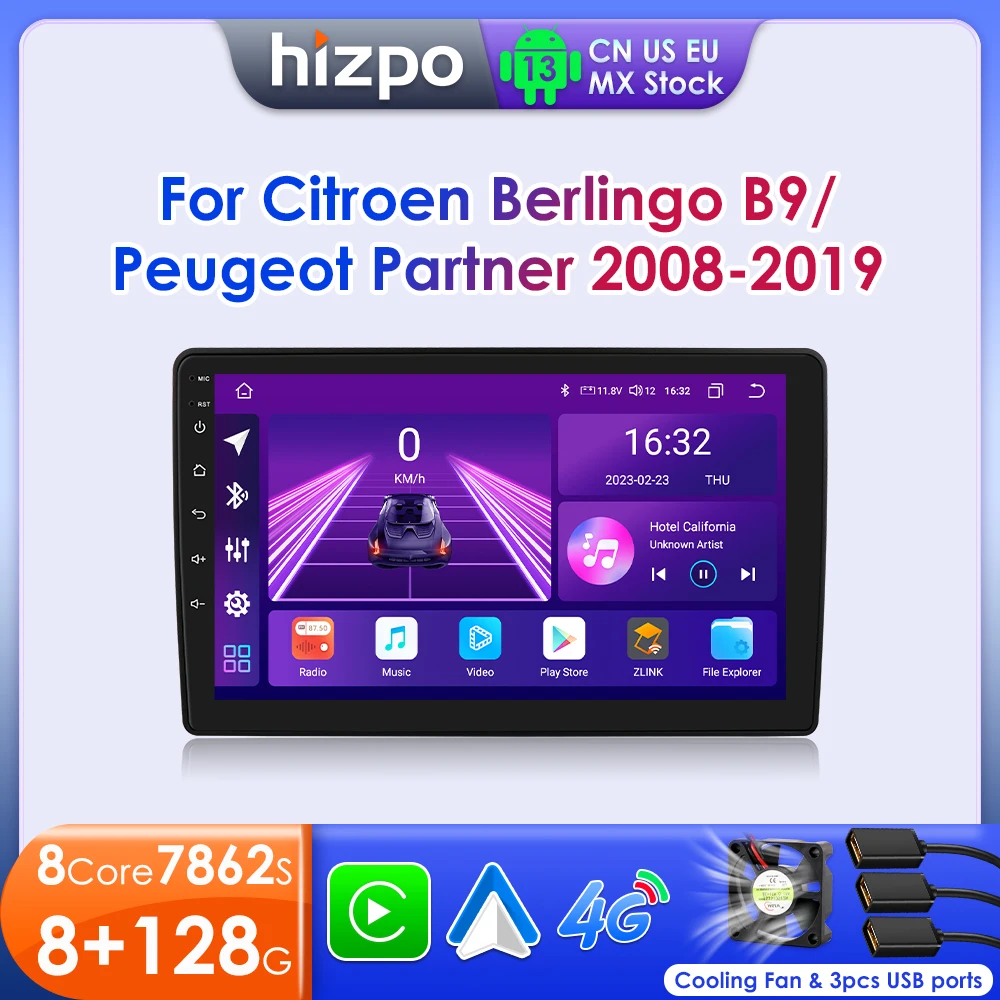

Hizpo 7862 Autoradio For Citroen Berlingo B9 Peugeot Partner 2008 - 2019 Car Radio Multimedia GPS 2din Android CarPlay Stereo