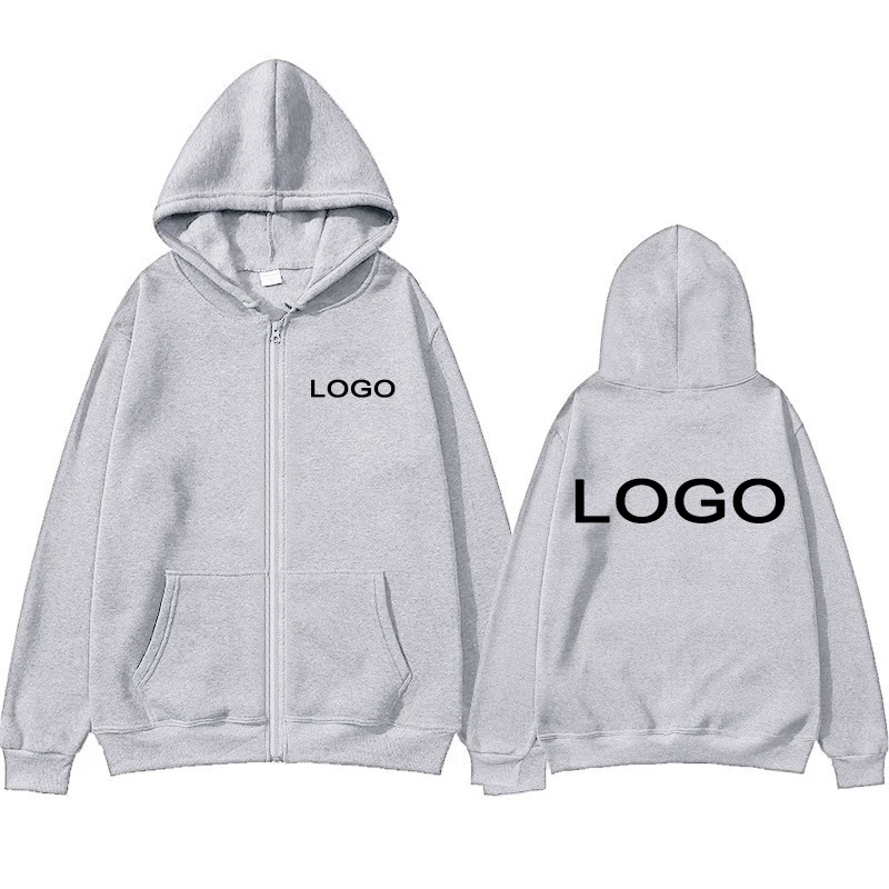 Customized Printed Men Women Zipper Up Hoodie Loose Casual Clothing Fashion Long Sleeve Sweatshirts Hooded Pullover Personality