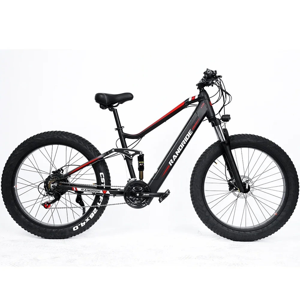 

RANDRIDE YX90 Electric Bike 1000W 48V 13.6Ah Removable Battery 26*4 inch Fat Tire Ebike Adult Mountain Off-Road Electric Bicycle