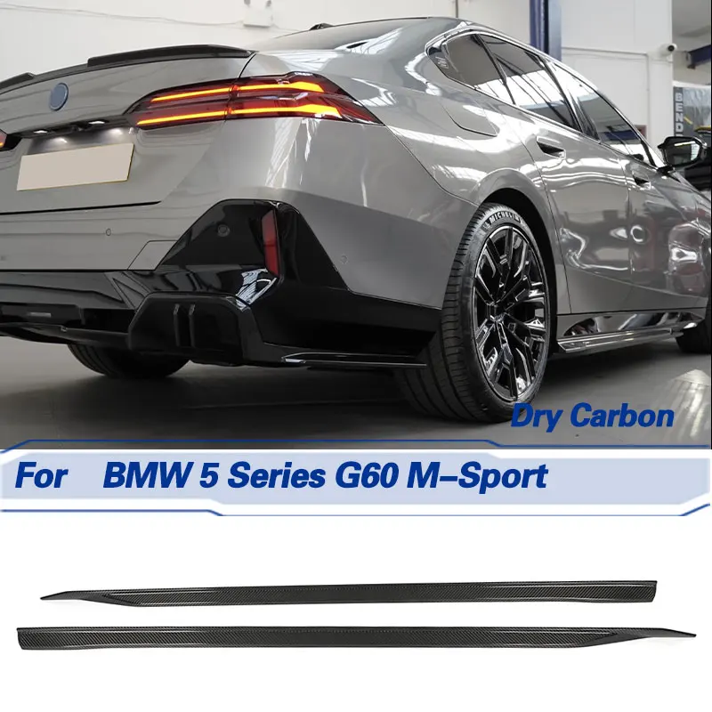 

Car Side Skirts Extensions Prepreg Dry Carbon for BMW 5 Series G60 M-Sport 2024 2025 Racing Side Door Bumper Apron Lip Body Kits