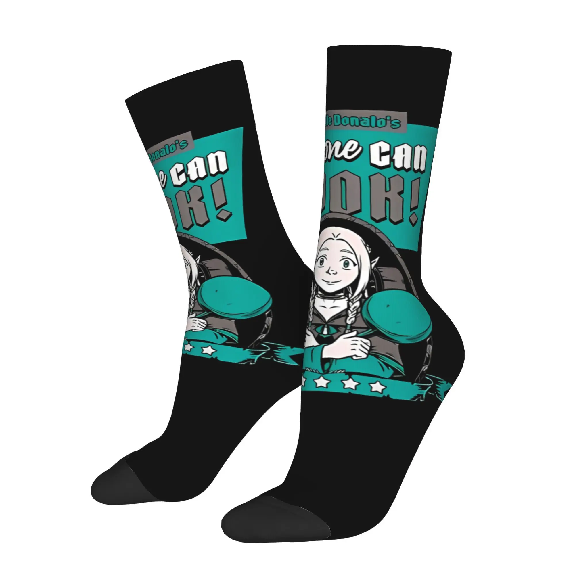 

Funny Crazy Sock for Men Food Book Elf Vintage Quality Pattern Printed Crew Sock Novelty Gift