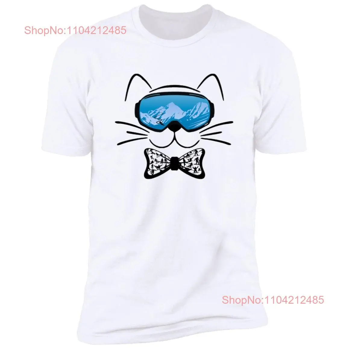 Tux Bowtie Kitten Snowboard T Shirt Closeout long or short sleeves